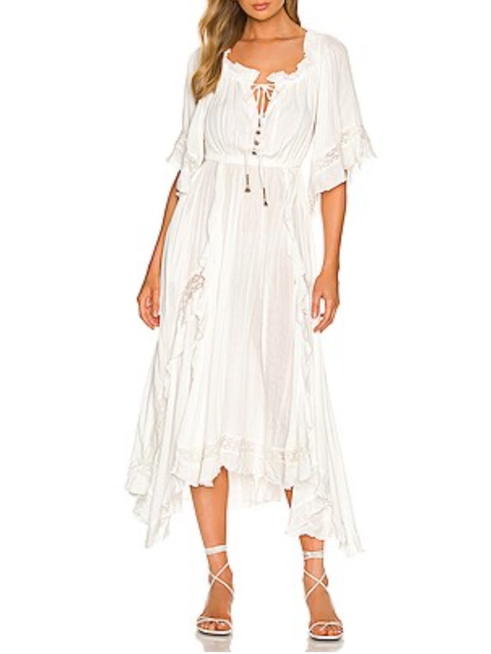 Free People Beach Bliss Maxi Dress in Ivory Boho White Dress Size XS